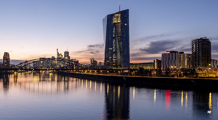 ECB building at night
